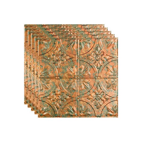 Acoustic Ceiling Products Fasade Traditional Syle # 2 - 23-3/4" x 23-3/4" PVC Lay In Tile in Copper Fantasy - PL5211 - main